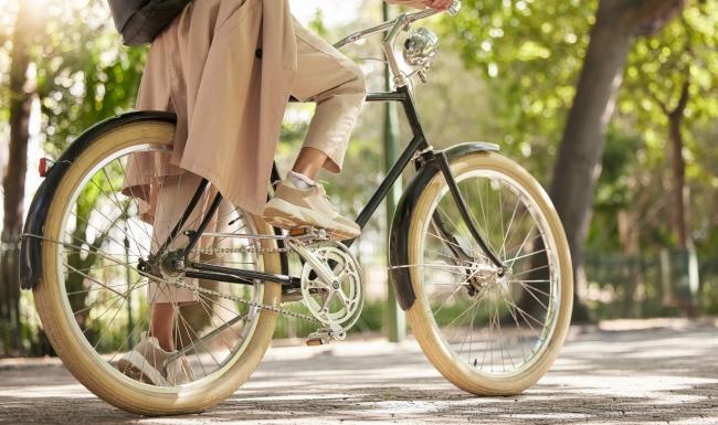 a person riding a bicycle